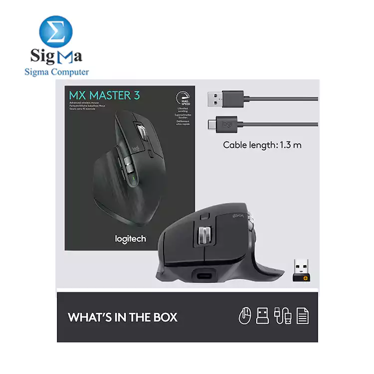 Logitech MX Master 3 Advanced Souris sans fil Bluetooth 4000 DPI