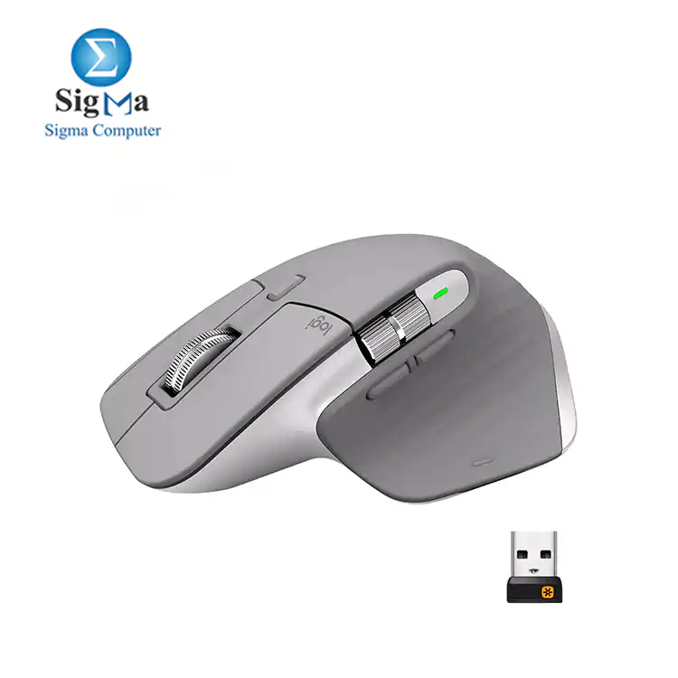 Logitech MX Master 3 - advanced wireless mouse ultra-fast ergonomic scrolling 4 000 dpi USB-C Bluetooth- Light Grey - 910-005695