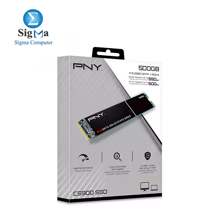 PNY CS900 500GB M.2 SATA III Internal Solid State Drive  SSD  -  M280CS900-500-RB    