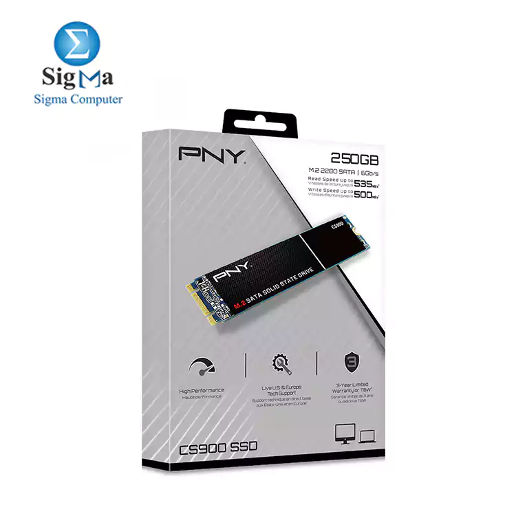 PNY CS900 250GB M.2 SATA III Internal Solid State Drive (SSD) - (M280CS900-250-RB)​, Sata M.2