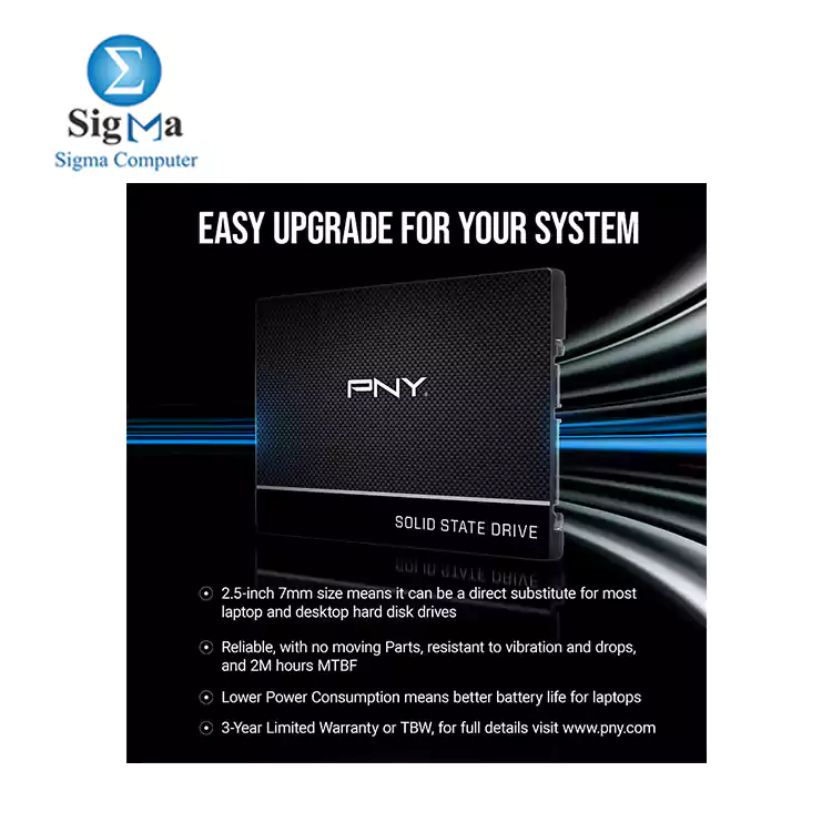 PNY CS900 480GB 3D NAND 2.5 SATA III Internal Solid State Drive