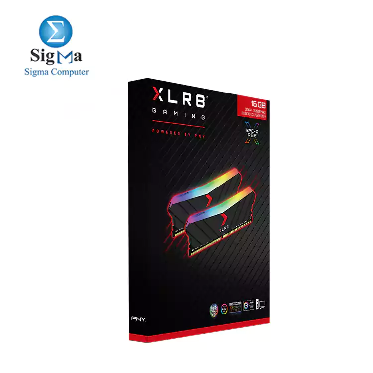 PNY XLR8 Gaming EPIC-X RGB™ 3200MHz Desktop Memory 16GB Kit (2x8GB) XLR8 Gaming EPIC-X RGB DDR4 3200MHz