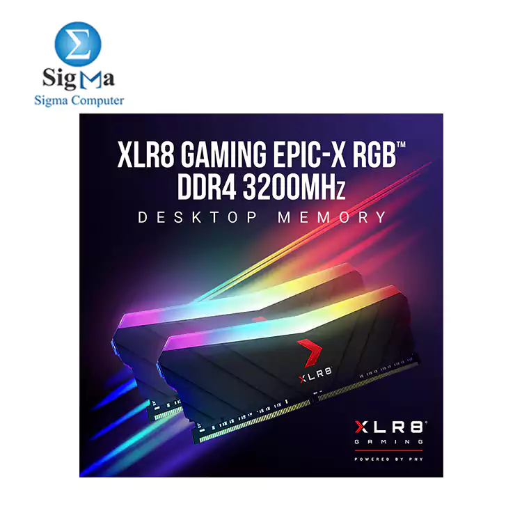 PNY XLR8 Gaming EPIC-X RGB    3200MHz Desktop Memory 16GB Kit  2x8GB  XLR8 Gaming EPIC-X RGB DDR4 3200MHz