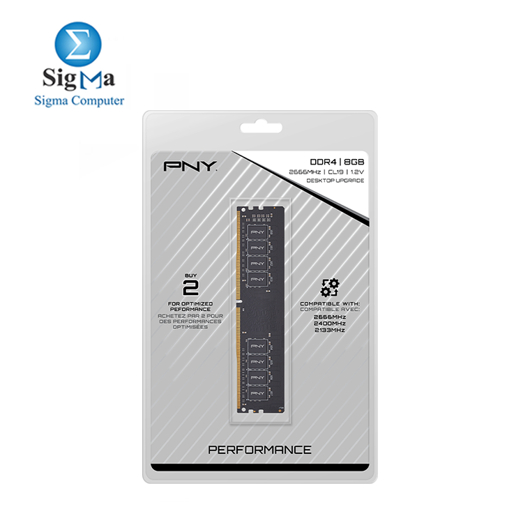 PNY Performance DDR4 2666MHz Desktop Memory 8GB Performance DDR4 2666MHz Desktop Memory  PC4-21300 