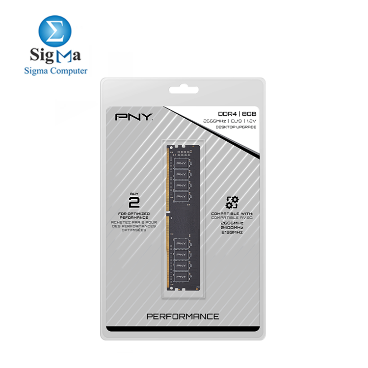 PNY Performance DDR4 2666MHz Desktop Memory 8GB Performance DDR4 2666MHz Desktop Memory (PC4-21300)