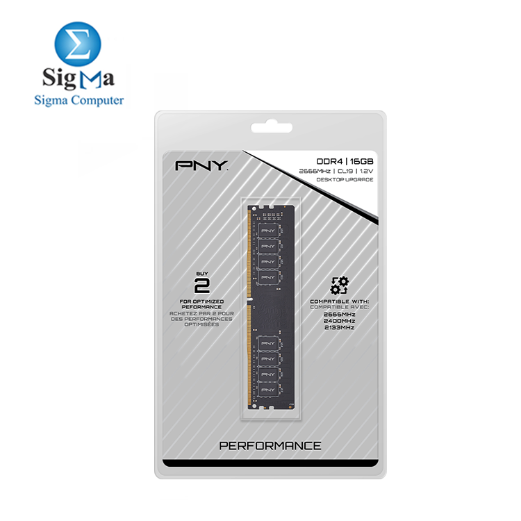 PNY Performance DDR4 2666MHz Desktop Memory 16GB Performance DDR4 2666MHz Desktop Memory (PC4-21300)