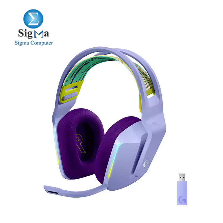 Logitech G733 LIGHTSPEED Wireless RGB Gaming Headset LILAC 2.4GHZ EMEA 081-000890 Logitech G733 LIGHTSPEED Wireless RGB Gaming Headset LILAC 2.4GHZ EMEA 081-000890