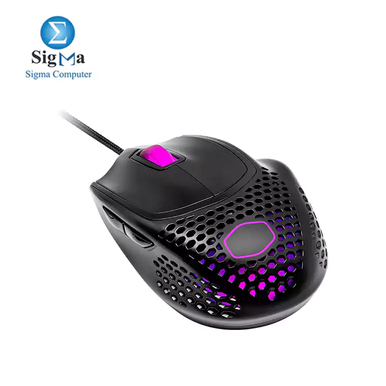 Cooler Master MM720 Black Matte Lightweight Gaming Mouse with Ultraweave Cable  16000 DPI Optical Sensor  RGB 