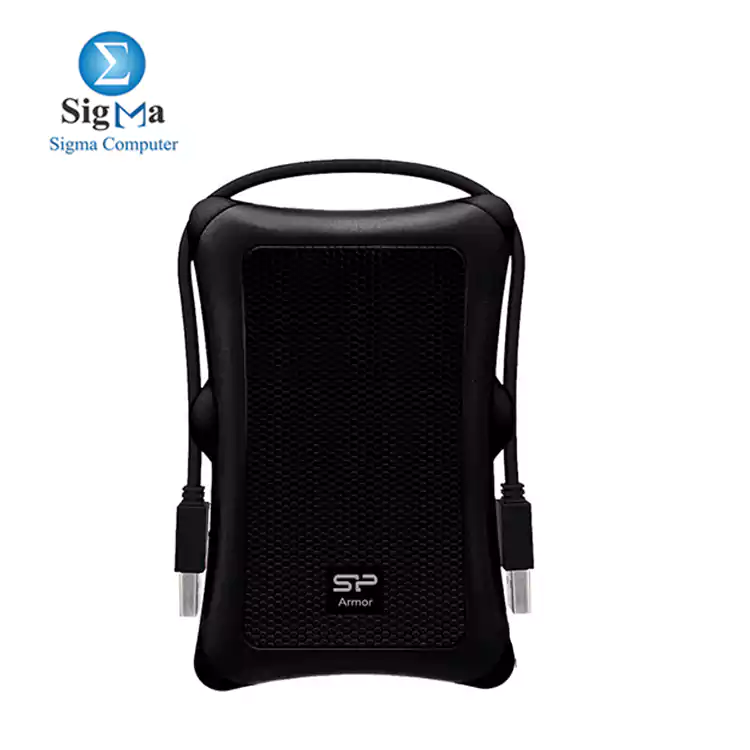 Silicon Power 2TB Rugged Portable External Hard Drive Armor A30  Shockproof USB 3.0   Black