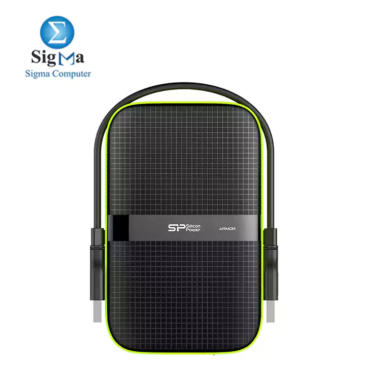 1TB Silicon Power Armor A60 Shockproof Portable Hard Drive - USB3.0 - green