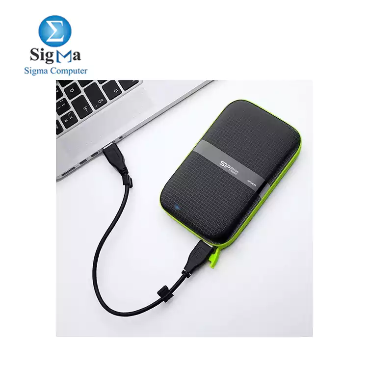 1TB Silicon Power Armor A60 Shockproof Portable Hard Drive - USB3.0 - green