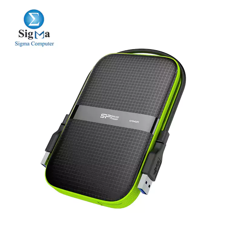 1TB Silicon Power Armor A60 Shockproof Portable Hard Drive - USB3.0 - green