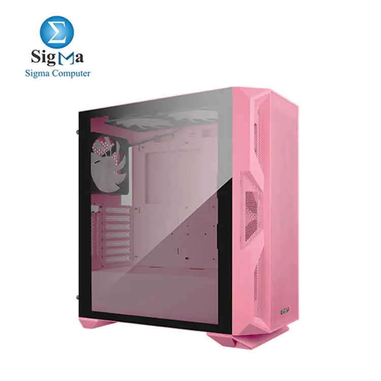 Antec NX Series NX800, Mid Tower E-ATX Gaming Case - PINK, Tempered Glass Side Panel,  Built-in LED Controller, 2 x 200 mm ARGB Fans in Front & 1 x 120 mm ARGB Fan in Rear