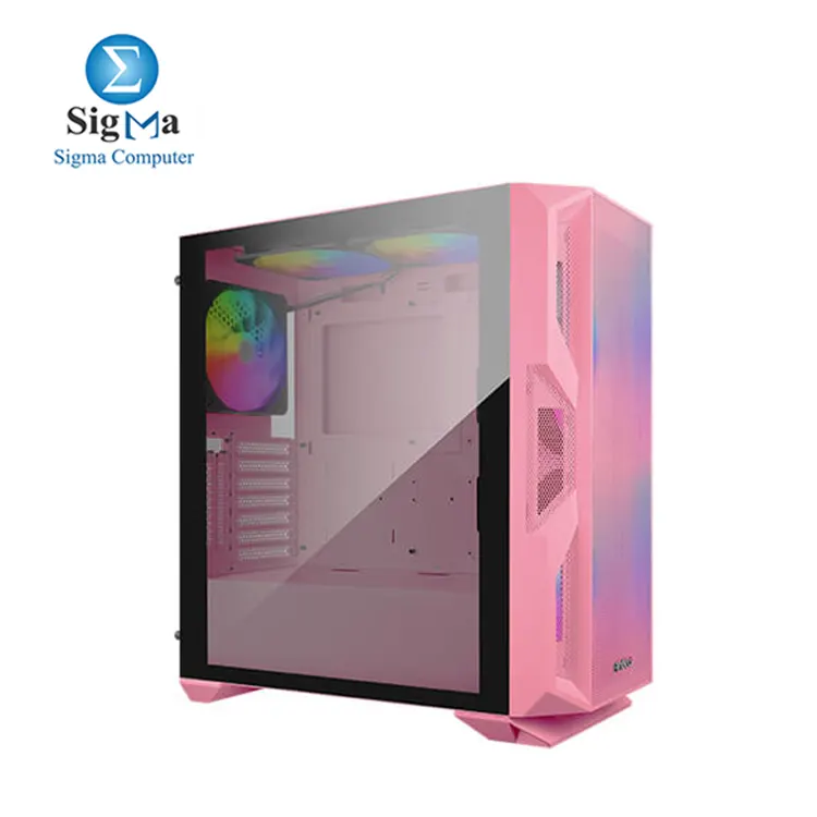 Antec NX Series NX800, Mid Tower E-ATX Gaming Case - PINK, Tempered Glass Side Panel,  Built-in LED Controller, 2 x 200 mm ARGB Fans in Front & 1 x 120 mm ARGB Fan in Rear