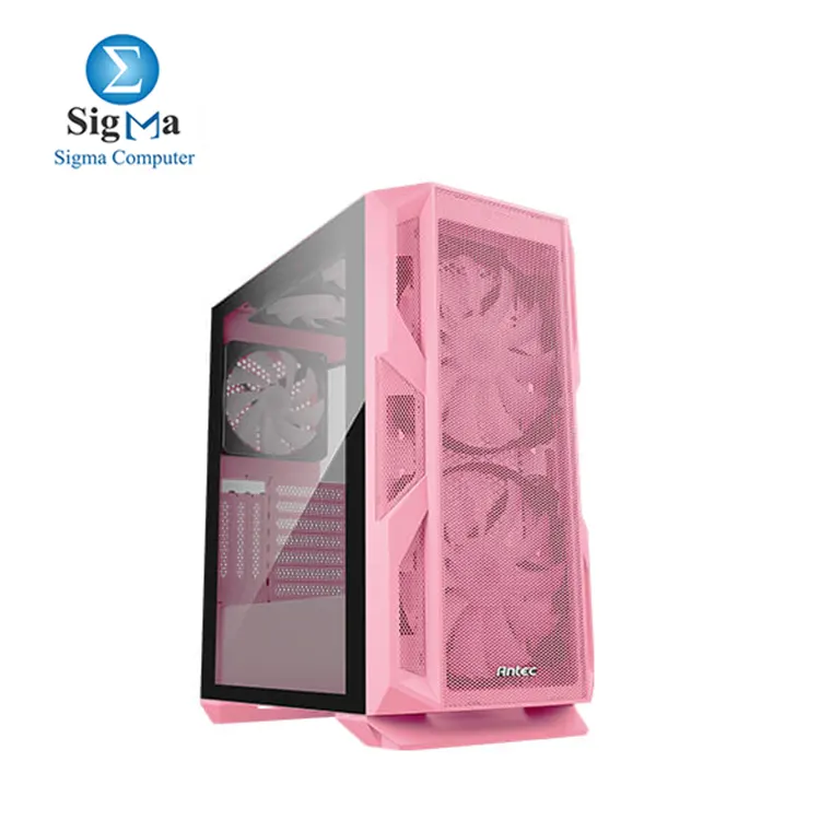 Antec NX Series NX800, Mid Tower E-ATX Gaming Case - PINK, Tempered Glass Side Panel,  Built-in LED Controller, 2 x 200 mm ARGB Fans in Front & 1 x 120 mm ARGB Fan in Rear