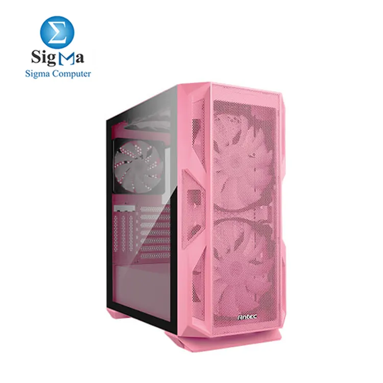 Antec NX Series NX800, Mid Tower E-ATX Gaming Case - PINK, Tempered Glass Side Panel,  Built-in LED Controller, 2 x 200 mm ARGB Fans in Front & 1 x 120 mm ARGB Fan in Rear