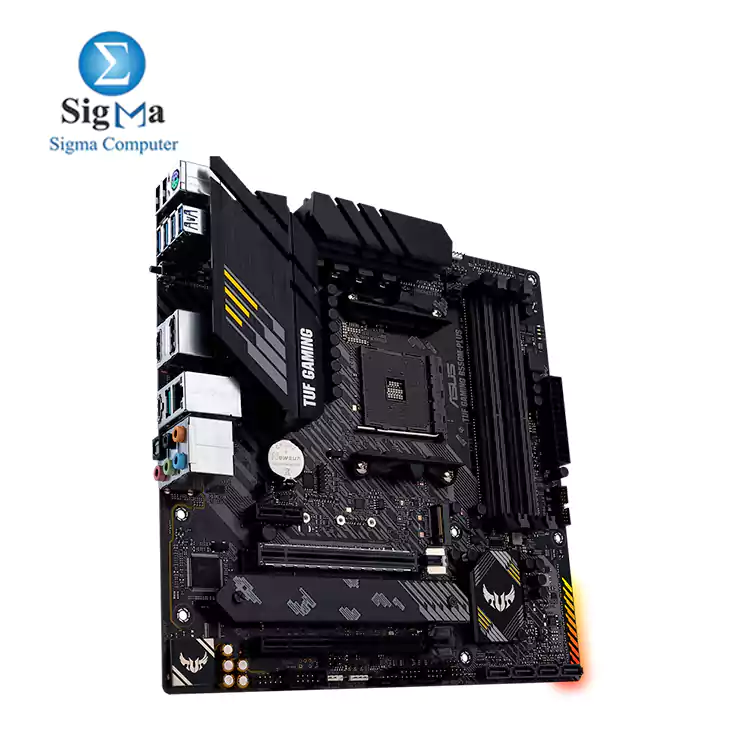 AMD B550  Ryzen AM4  micro ATX gaming motherboard with PCIe 4.0  dual M.2  10 DrMOS power stages  2.5 Gb Ethernet  HDMI  DisplayPort  SATA 6 Gbps  USB 3.2 Gen 2 Type-A and Type-C  and Aura Sync RGB lighting support