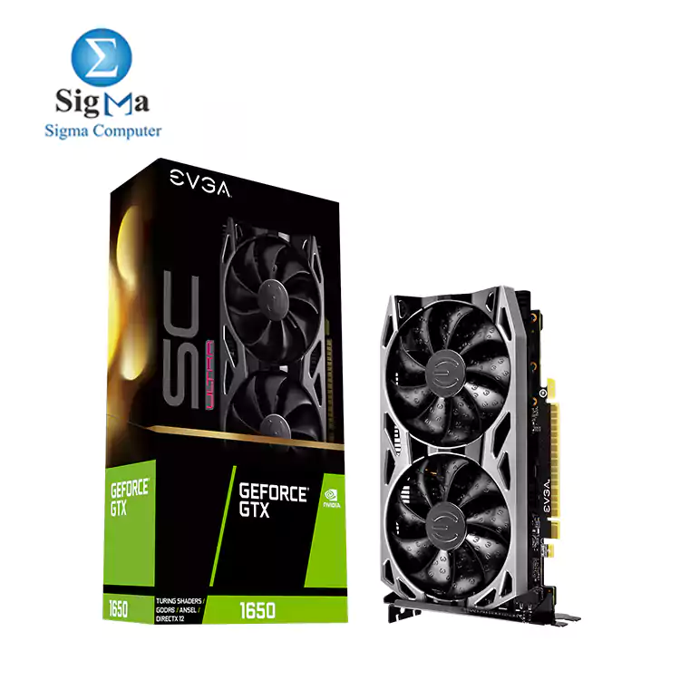 EVGA GeForce GTX 1650 SC ULTRA GDDR6 GAMING  04G-P4-1257-KR  4GB GDDR6  Dual Fan  Metal Backplate