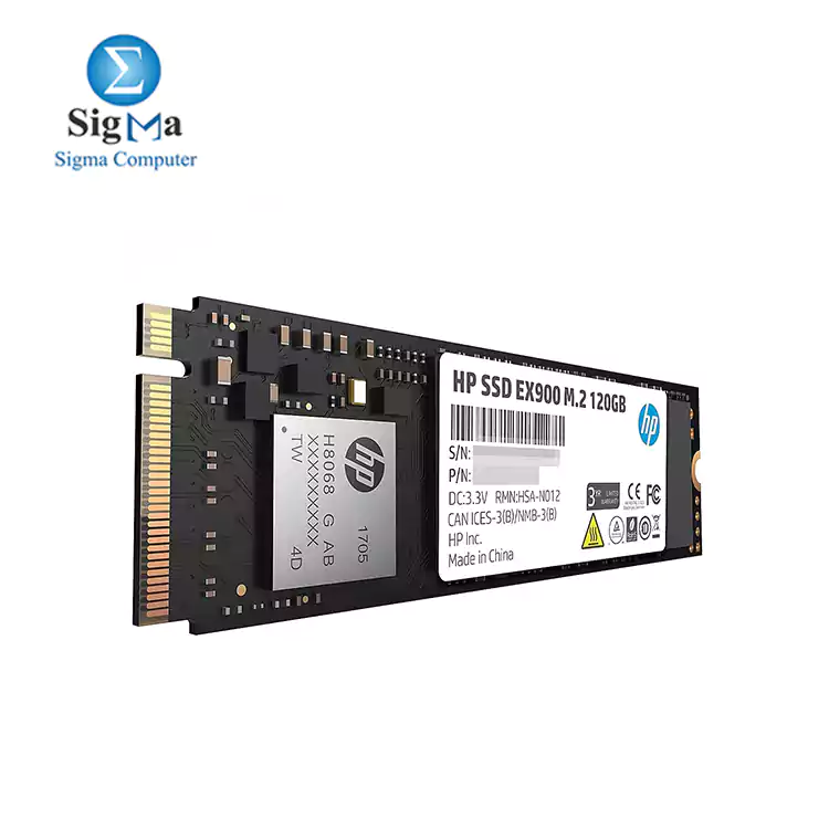 HP EX900  120GB NVMe Internal PC SSD - Gen3 x4 PCIe M.2 2280