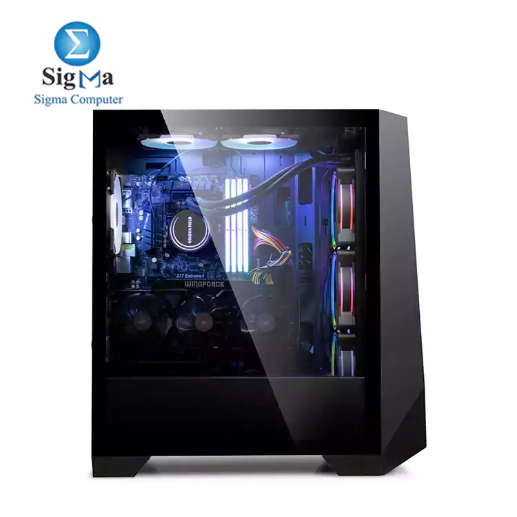 2B  PW007  Ecstasy Gaming Mid Tower Case with 0.7mm full Black Coating