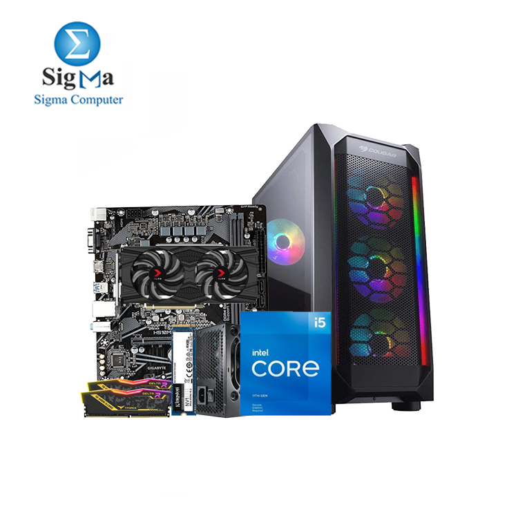  Intel Processor Core i5-11400F GIGABYTE INTEL H510M H PNY GeForce RTX 2060 6GB XLR8 TEAM DELTA RGB 16G-2X8 3200Hz Kingston NV1 250G M.2 COUGAR MX410 Mesh-G VTC500 PSU 80 plus bronz  