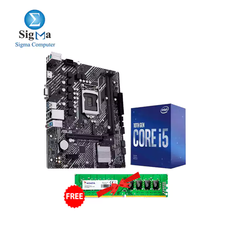 ASUS INTEL PRIME H510M-K micro ATX MOTHERBOARD Intel Core i5-10400F Processor + ADATA 8GB DDR4 2666 MHz free 