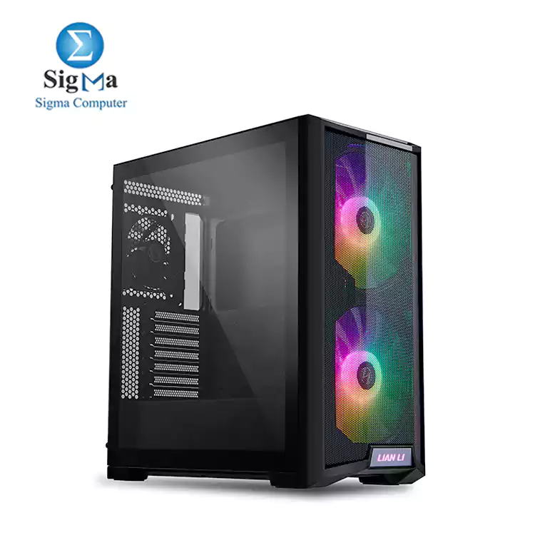 LIAN LI LANCOOL 215 X Black Steel   Tempered Glass ATX Mid Tower 2 x 200MM ARGB 1 X 120MM  Computer Case 