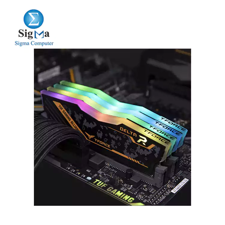 TEAMGROUP T-Force Delta TUF Gaming Alliance RGB DDR4 16GB  2x8GB  3200MHz CL16 Desktop Gaming Memory