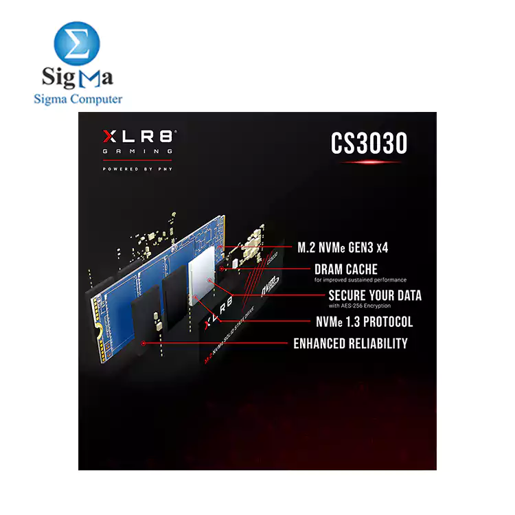 PNY XLR8 CS3030 2TB M.2 PCIe NVMe Gen3 x4 Internal Solid State Drive  SSD   Read up to 3500 mb-s  3D Flash Memory Dram Cache