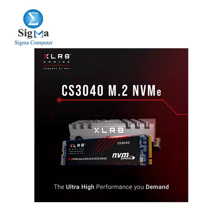 PNY XLR8 CS3040 1TB M.2 NVMe Gen4 x4 Internal Solid State Drive (SSD) 3D Flash Memory