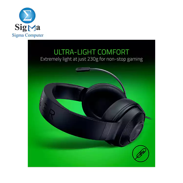 Razer Kraken X Lite Ultralight Gaming Headset: 7.1 Surround Sound Black |  799 Egp