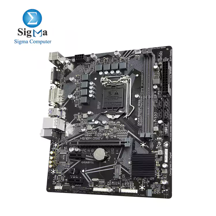 GIGABYTE Intel   H510M DS2V Ultra Durable Motherboard with 6 2 Phases Digital VRM  PCIe 4.0  Design  Realtek 8118 Gaming LAN  Anti-Sulfur Resistor  Smart Fan 6