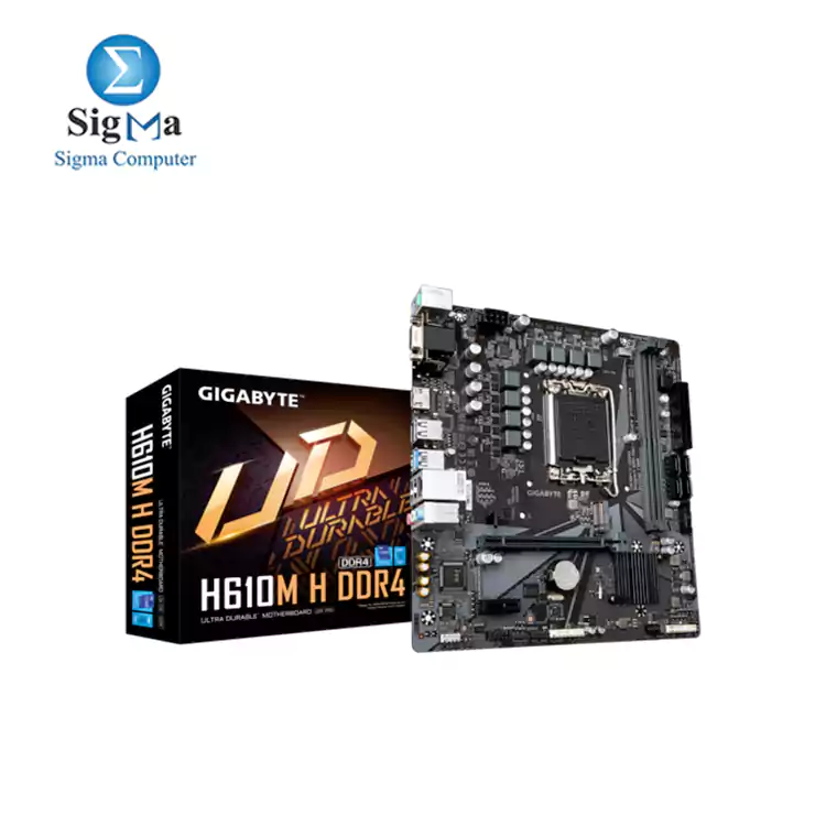 GIGABYTE Intel   H610 Motherboard with 6 1 1 Hybrid Phases Digital VRM Design  PCIe 4.0  Design  Gen3 x4 M.2  GIGABYTE Intel   GbE with cFosSpeed   Anti-Sulfur Resistor   Smart Fan 6