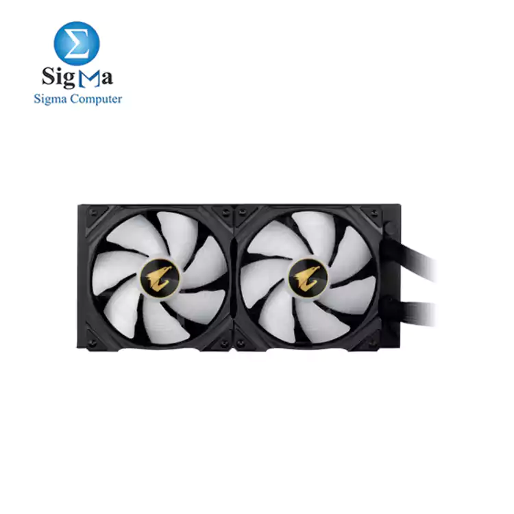 AORUS WATERFORCE X 280  All-in-one Liquid Cooler with Circular LCD Display  RGB Fusion 2.0  140mm ARGB Fans