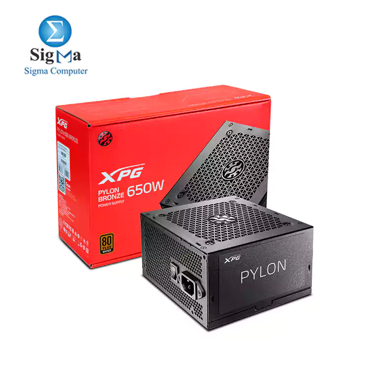 XPG Pylon 650W 80 Plus Bronze Certified 120mm Fluid Dynamic Bearing Fan Power Supply 