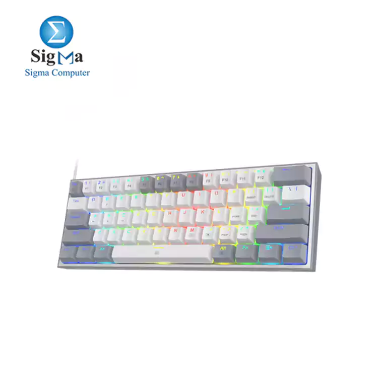 REDRAGON K617 Fizz RGB 60  Gaming Mechanical Keyboard     Red Switches  White Grey 