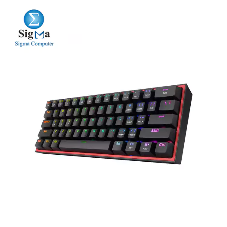 REDRAGON K617 Fizz RGB 60  Gaming Mechanical Keyboard     Red Switches -Black.