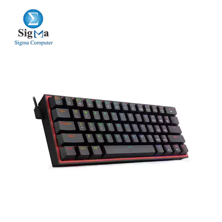 REDRAGON K617 Fizz RGB 60% Gaming Mechanical Keyboard – Red Switches -Black.