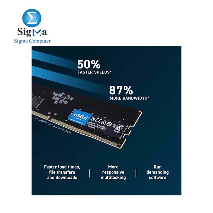 Crucial 16GB DDR5-4800mHZ UDIMM V1.1 CL40 Desktop