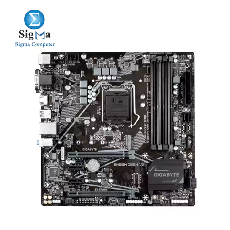 GIGABYTE Intel® Ultra B460M DS3H V2 (rev. 1.0) Durable Motherboard with Intel® GbE with cFosSpeed, PCIe Gen3 x4 M.2,  HDMI / DVI-D/ D-Sub Ports for Multiple Display, Anti-Sulfur Resistor, Smart Fan 5, RGB FUSION 2.0