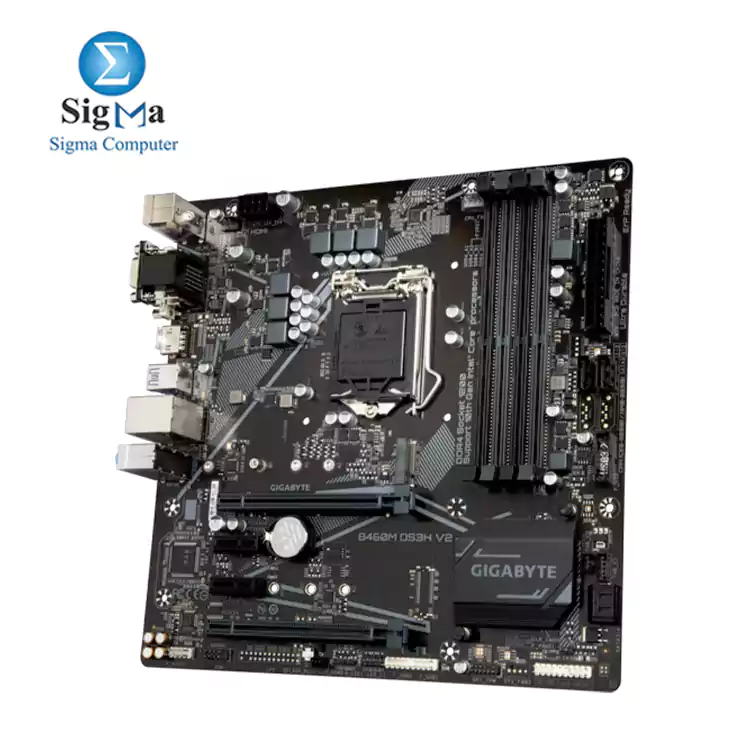 GIGABYTE Intel® Ultra B460M DS3H V2 (rev. 1.0) Durable Motherboard with Intel® GbE with cFosSpeed, PCIe Gen3 x4 M.2,  HDMI / DVI-D/ D-Sub Ports for Multiple Display, Anti-Sulfur Resistor, Smart Fan 5, RGB FUSION 2.0