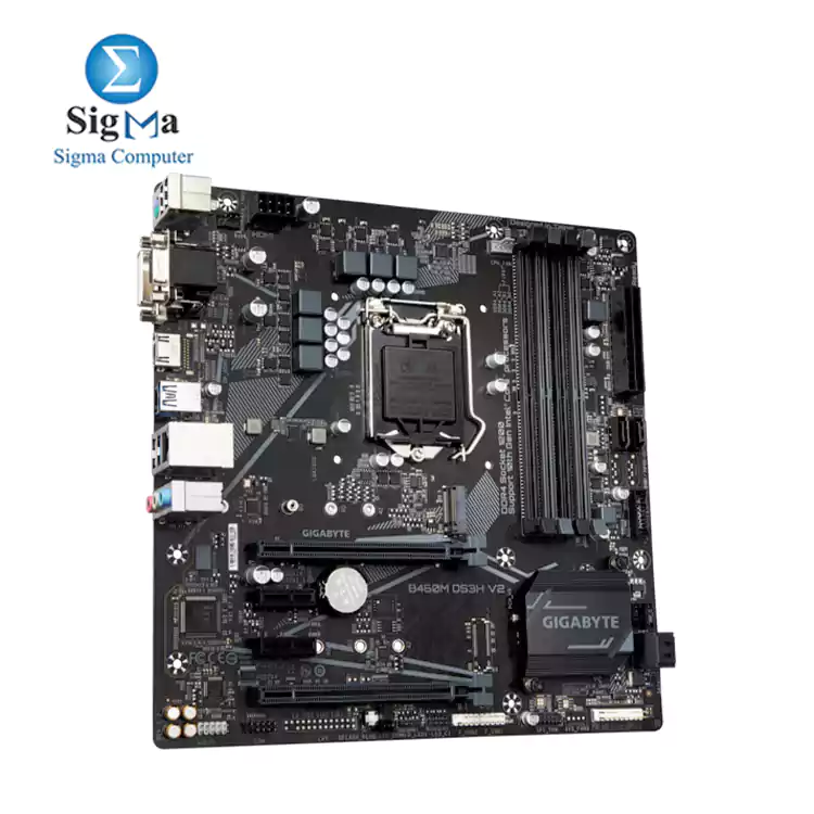 GIGABYTE Intel® Ultra B460M DS3H V2 (rev. 1.0) Durable Motherboard with Intel® GbE with cFosSpeed, PCIe Gen3 x4 M.2,  HDMI / DVI-D/ D-Sub Ports for Multiple Display, Anti-Sulfur Resistor, Smart Fan 5, RGB FUSION 2.0