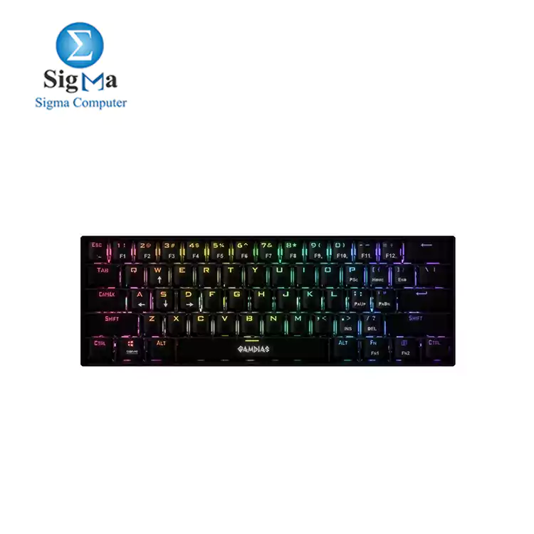 Gamdias Hermes E3 RGB Mechanical Gaming Keyboard Blue Switch - BLACK