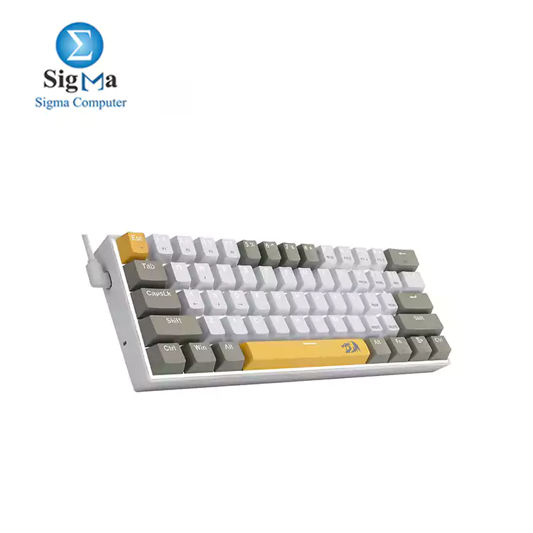 Redragon K606 Lakshmi Gaming Keyboard Yellow GREY WHITE  Brown Switches 