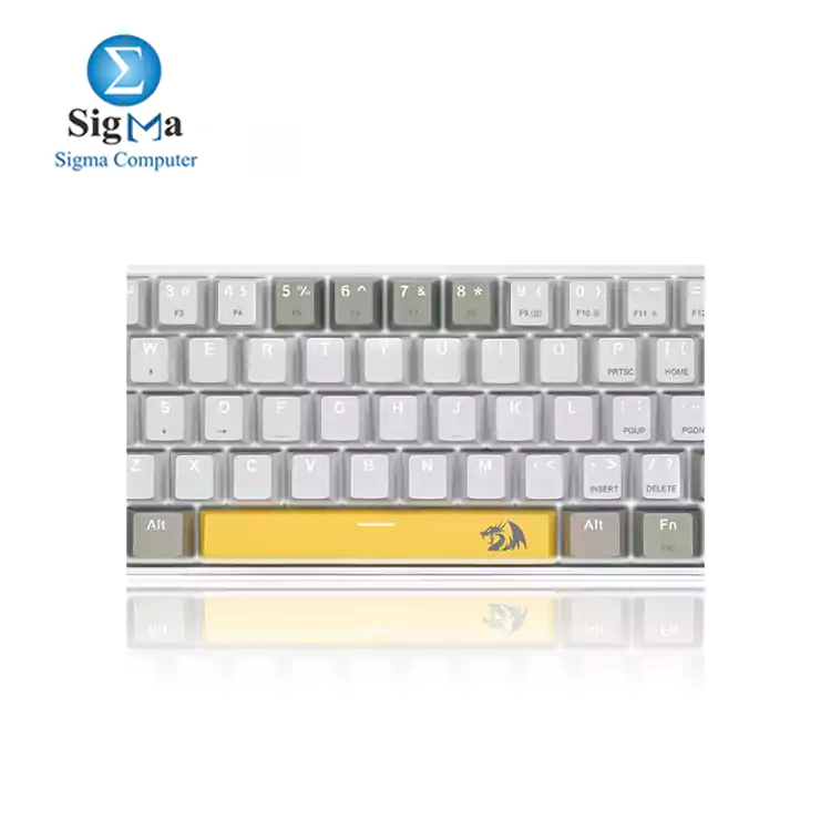 Redragon K606 Lakshmi Gaming Keyboard Yellow GREY WHITE [Brown Switches]