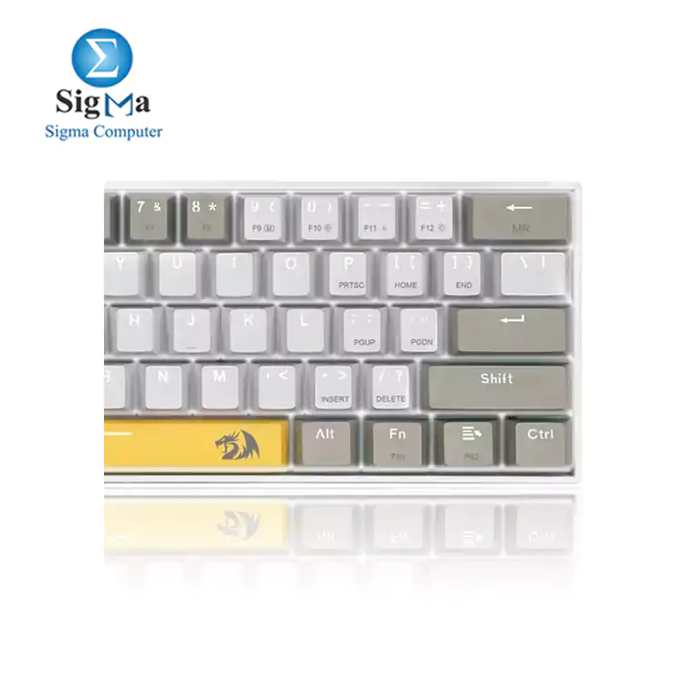 Redragon K606 Lakshmi Gaming Keyboard Yellow GREY WHITE  Brown Switches 