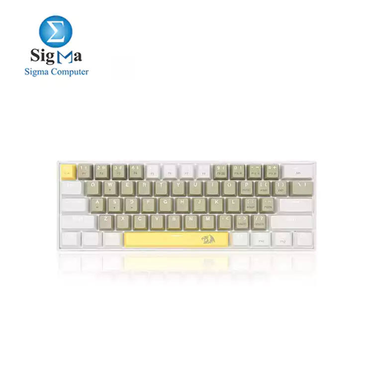 Redragon K606 Lakshmi Gaming Keyboard Yellow  WHITE GREY  Brown Switches  