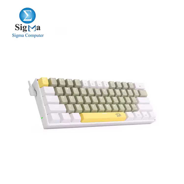Redragon K606 Lakshmi Gaming Keyboard Yellow  WHITE GREY  Brown Switches  