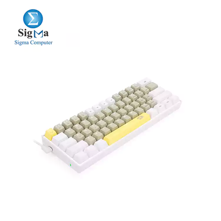 Redragon K606 Lakshmi Gaming Keyboard Yellow  WHITE GREY  Brown Switches  