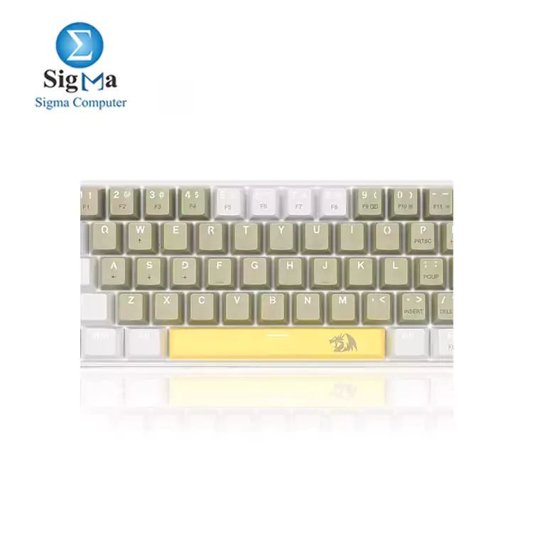 Redragon K606 Lakshmi Gaming Keyboard Yellow  WHITE GREY [Brown Switches]	